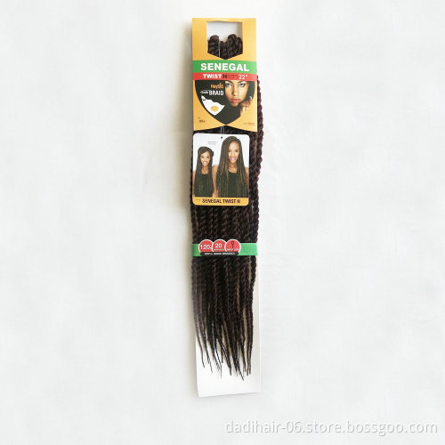 Factory price for Wholesale Hair Extension Type and Synthetic Hair senegal twist crochet braid with best quality